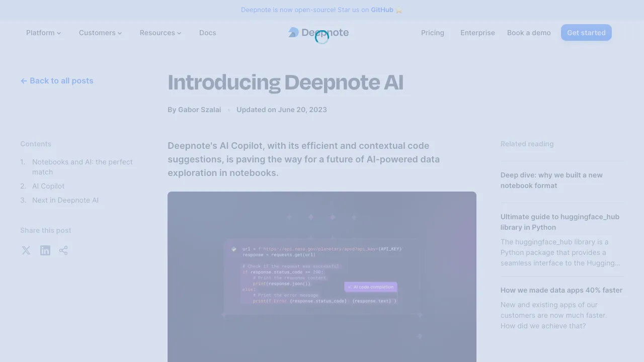 Sdeep Note Deepnote tool | Reviews, Tutorials & Innovations